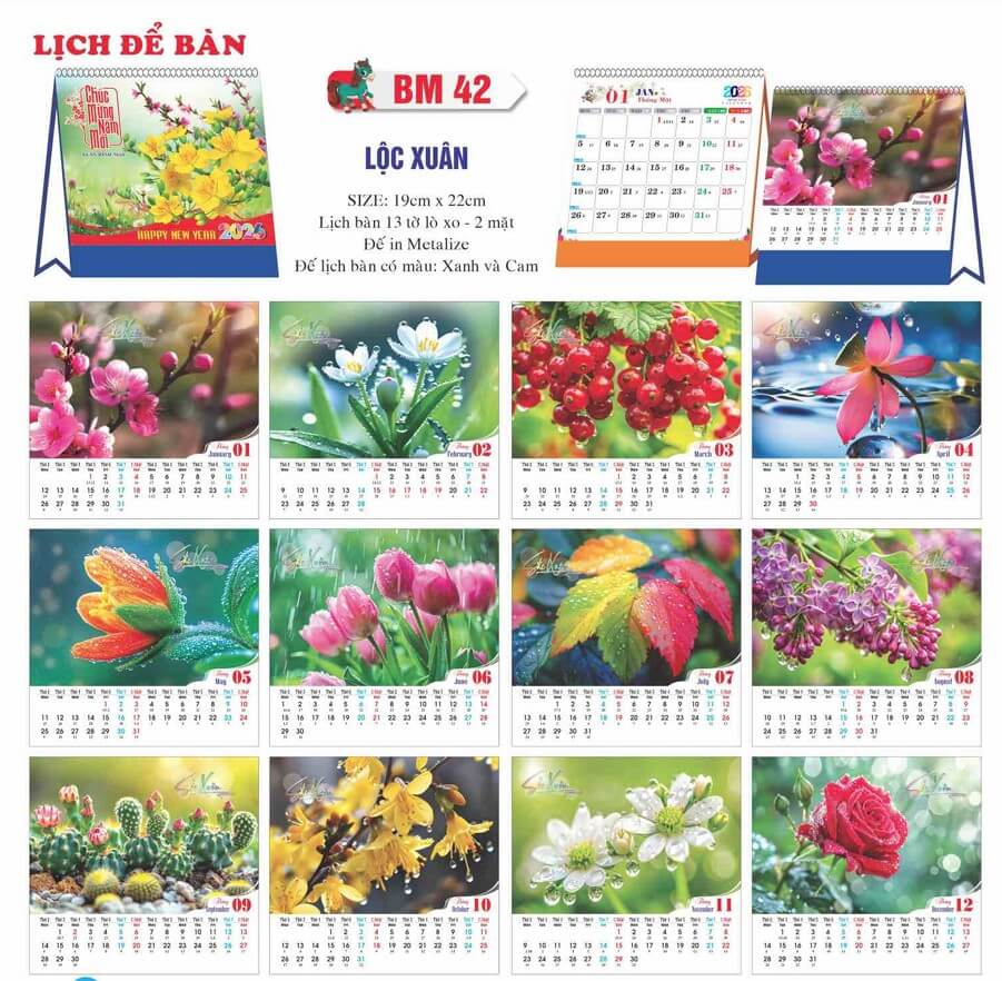 In lịch bàn